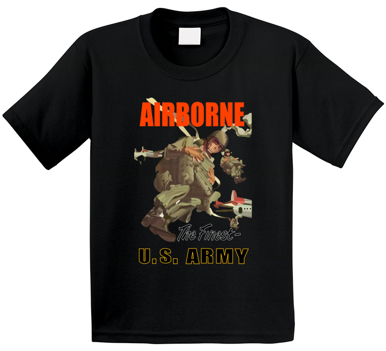 Army - Airborne Poster Wi Backgrnd T Shirt