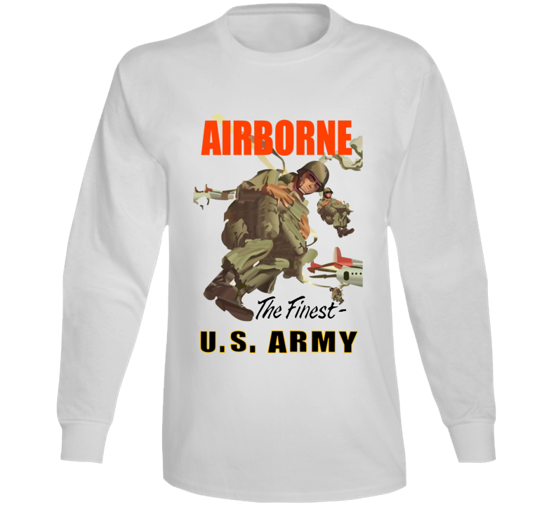 Army - Airborne Poster Wi Backgrnd Long Sleeve