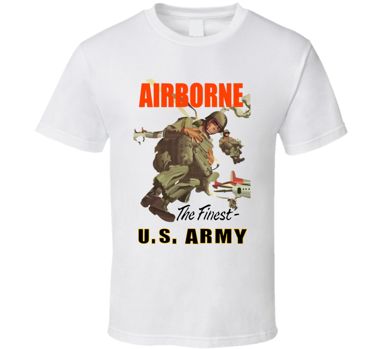 Army - Airborne Poster Wi Backgrnd T Shirt
