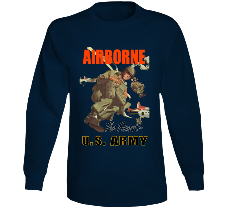 Army - Airborne Poster Wi Backgrnd Long Sleeve