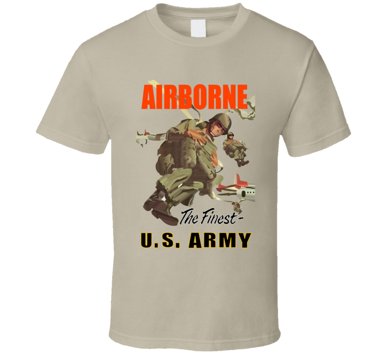 Army - Airborne Poster Wi Backgrnd T Shirt