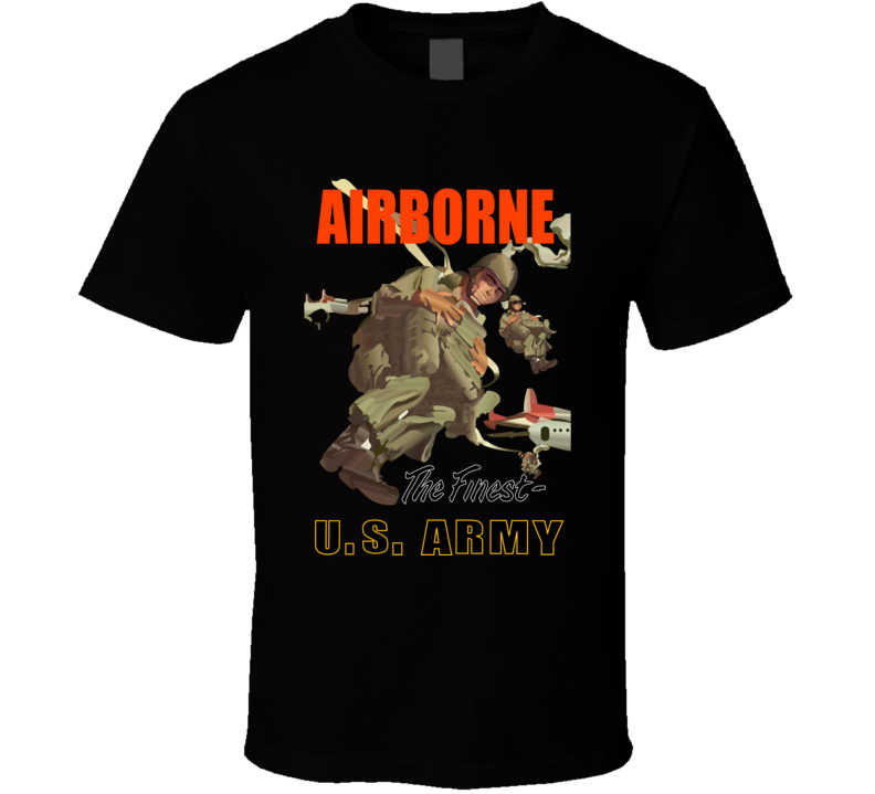 Army - Airborne Poster Wi Backgrnd T Shirt