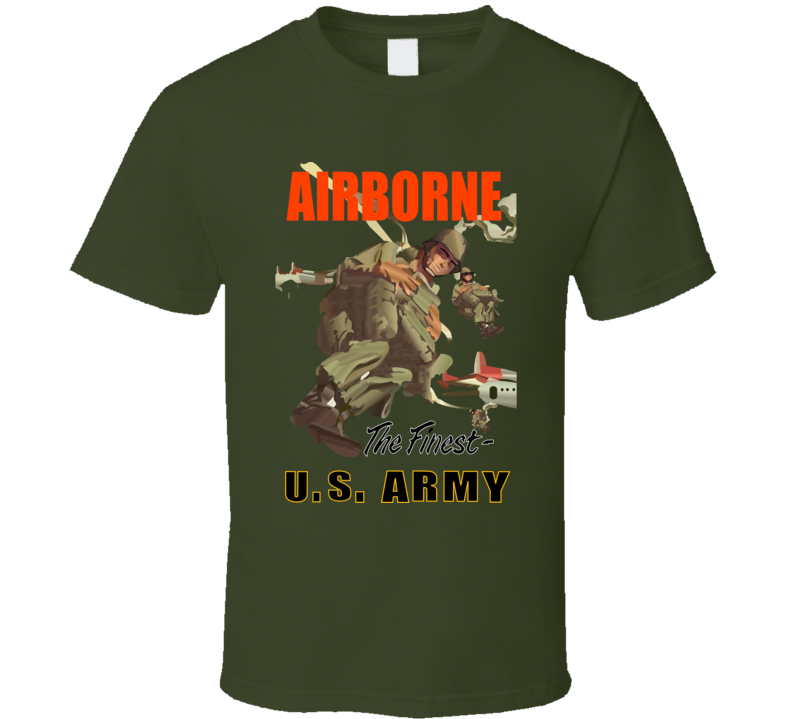 Army - Airborne Poster Wi Backgrnd T Shirt