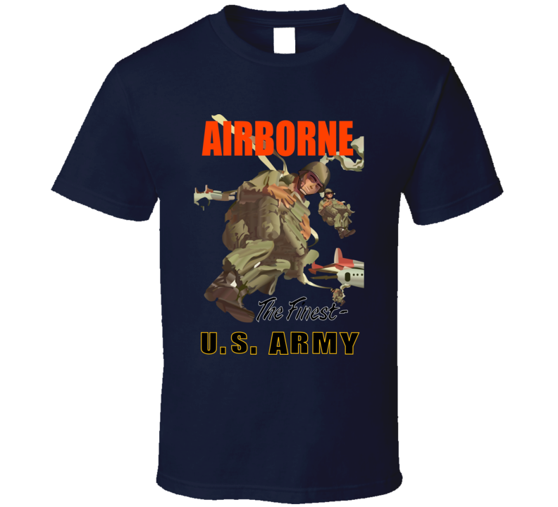 Army - Airborne Poster Wi Backgrnd T Shirt