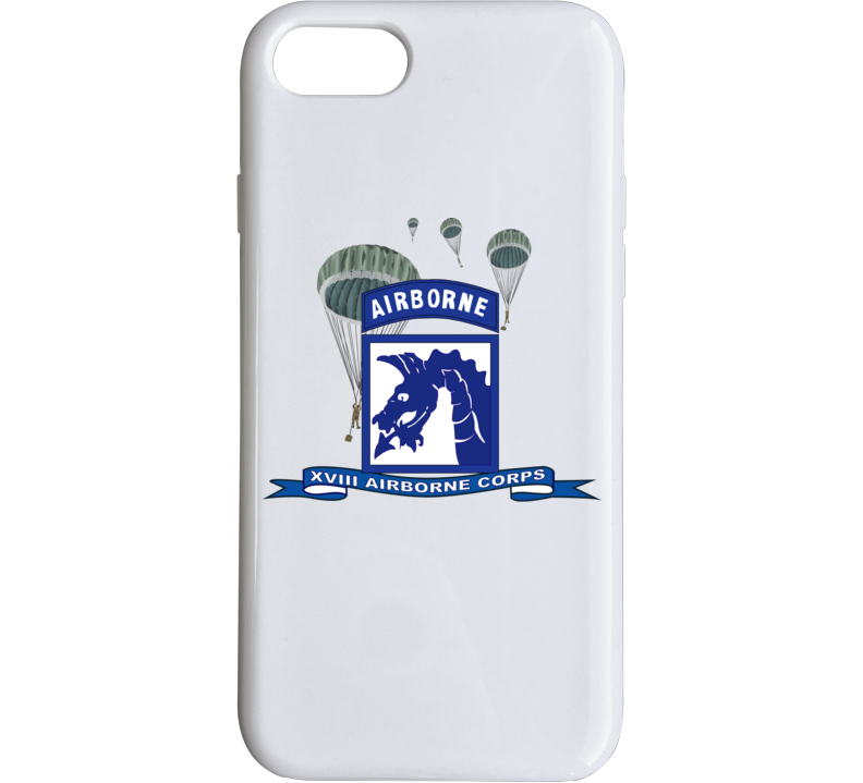 Army - Xviii Airborne Corps W Parachute - Ribbon Phone Case