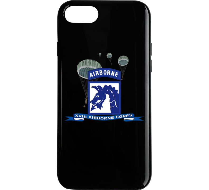 Army - Xviii Airborne Corps W Parachute - Ribbon Phone Case