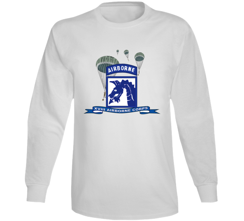 Army - Xviii Airborne Corps W Parachute - Ribbon Long Sleeve