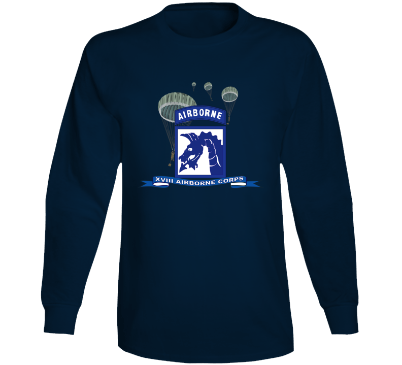 Army - Xviii Airborne Corps W Parachute - Ribbon Long Sleeve