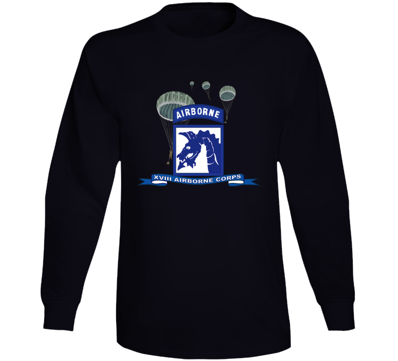 Army - Xviii Airborne Corps W Parachute - Ribbon Long Sleeve
