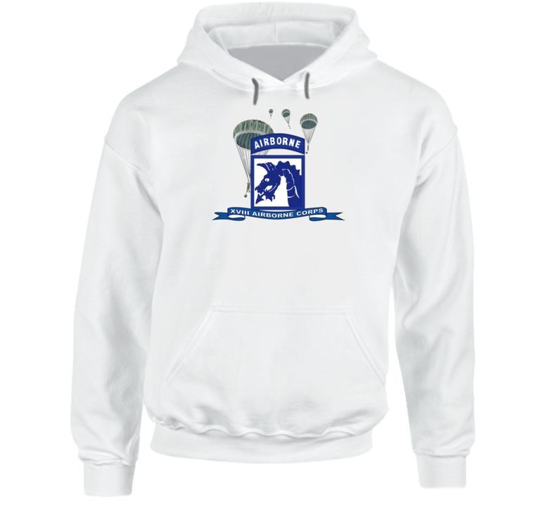 Army - Xviii Airborne Corps W Parachute - Ribbon Hoodie