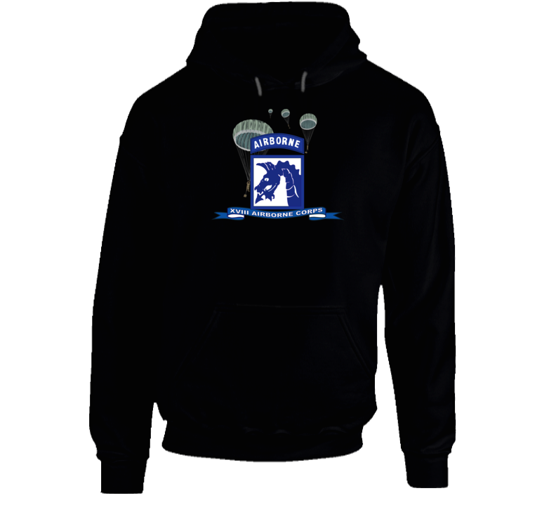 Army - Xviii Airborne Corps W Parachute - Ribbon Hoodie