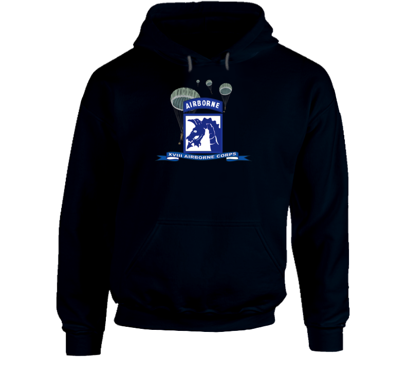 Army - Xviii Airborne Corps W Parachute - Ribbon Hoodie
