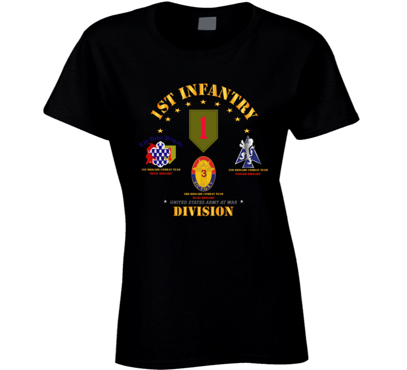 Army - 1st Infantry Division W Named Bcts - V1 T Shirt