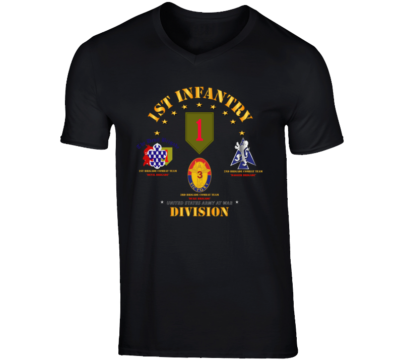 Army - 1st Infantry Division W Named Bcts - V1 V-neck