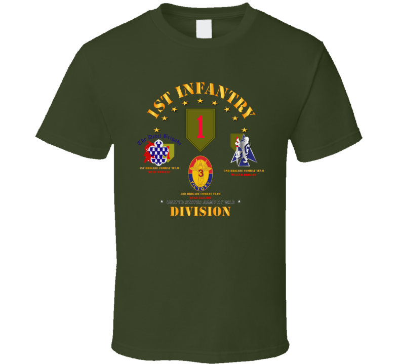 Army - 1st Infantry Division W Named Bcts T Shirt