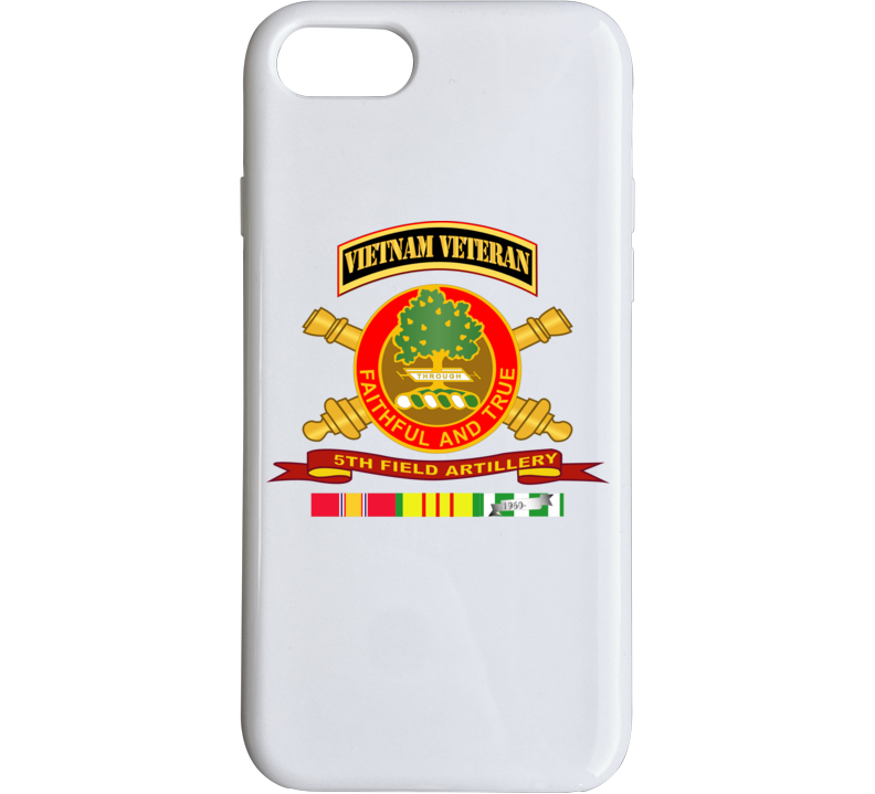 Army - 5th Field Artillery W Br - Ribbon Vn Svc Vet Tab Phone Case