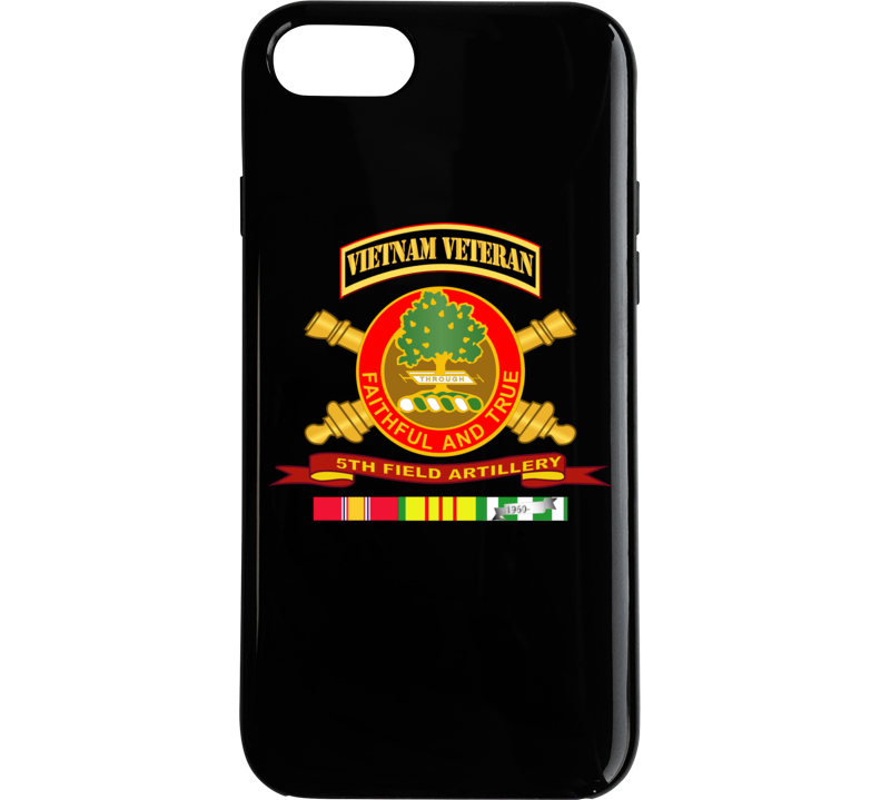 Army - 5th Field Artillery W Br - Ribbon Vn Svc Vet Tab Phone Case