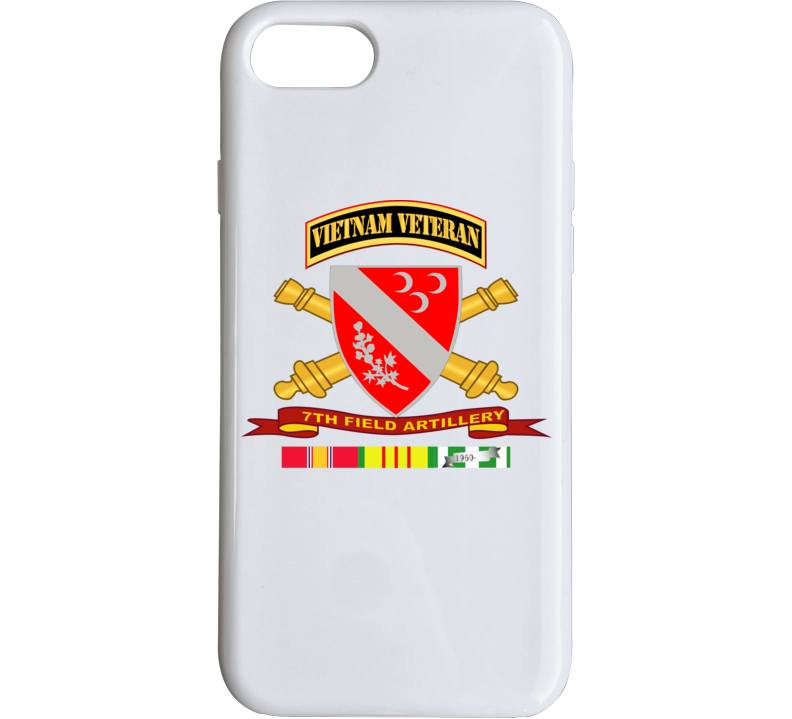Army - 7th Field Artillery W Br - Ribbon Vn Svc Vet Tab Phone Case