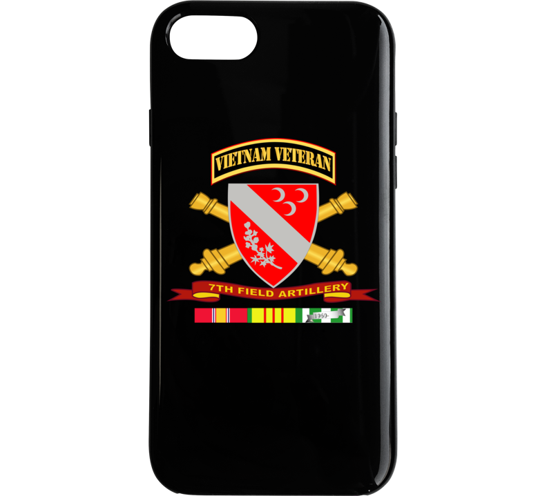 Army - 7th Field Artillery W Br - Ribbon Vn Svc Vet Tab Phone Case