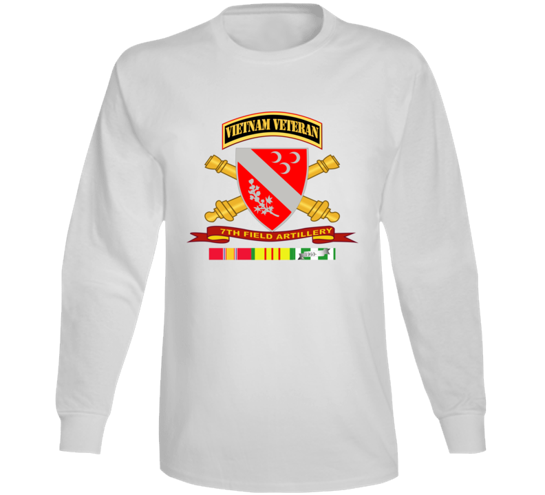 Army - 7th Field Artillery W Br - Ribbon Vn Svc Vet Tab Long Sleeve