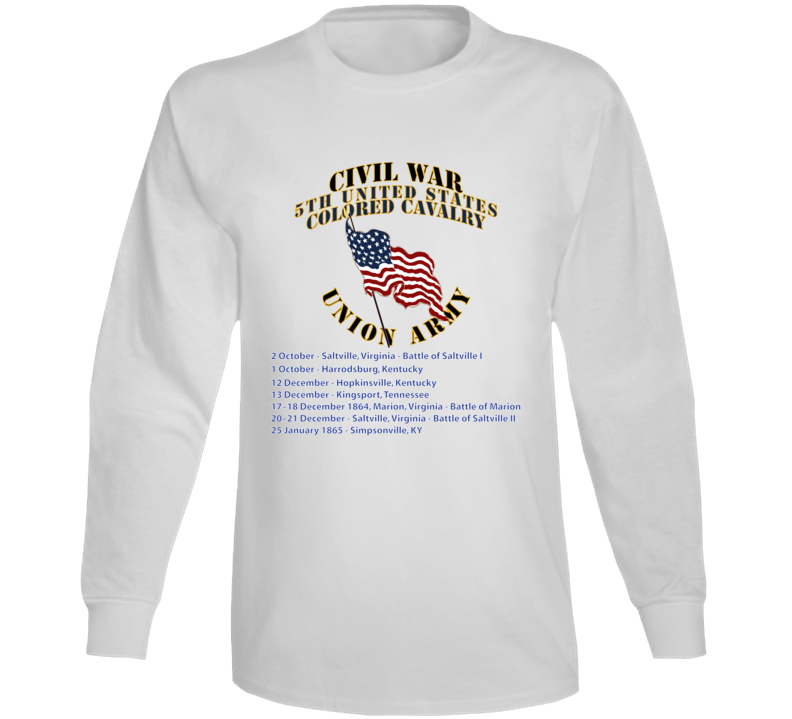 Civil War - 5th United States Colored Cavalry - Usa Long Sleeve