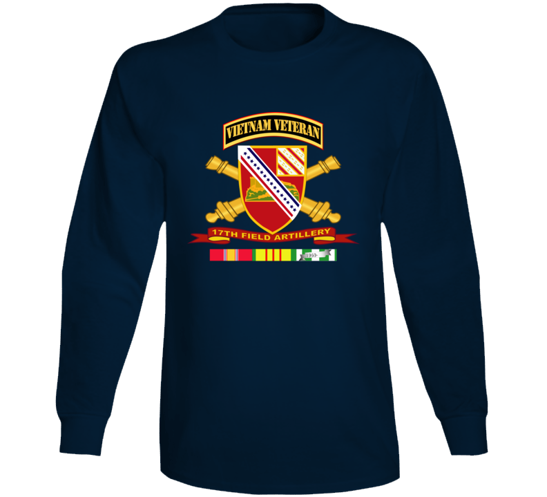 Army - 17th Field Artillery W Br - Ribbon Vn Svc Vet Tab Long Sleeve