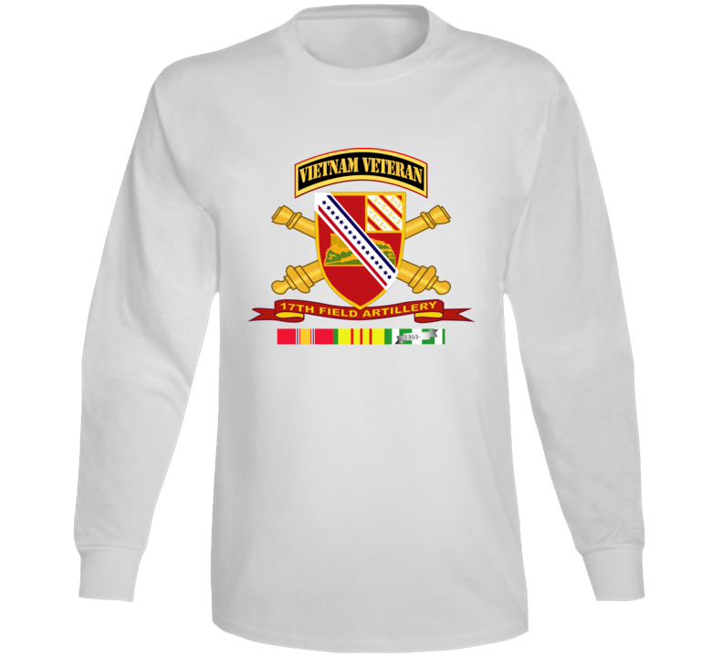 Army - 17th Field Artillery W Br - Ribbon Vn Svc Vet Tab Long Sleeve