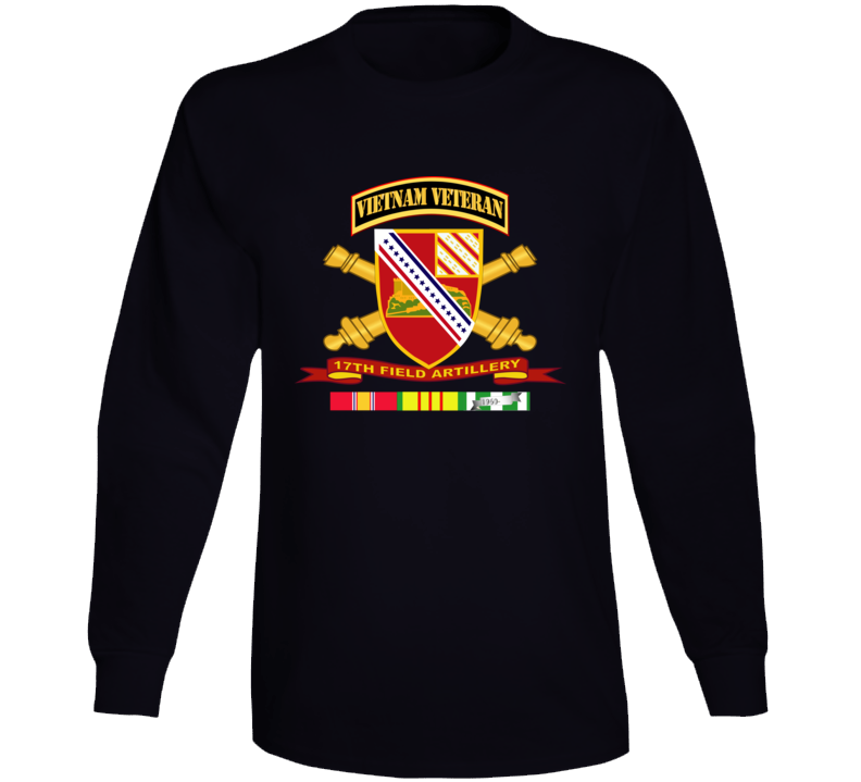 Army - 17th Field Artillery W Br - Ribbon Vn Svc Vet Tab Long Sleeve