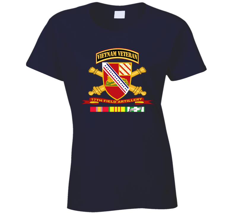 Army - 17th Field Artillery W Br - Ribbon Vn Svc Vet Tab Ladies
