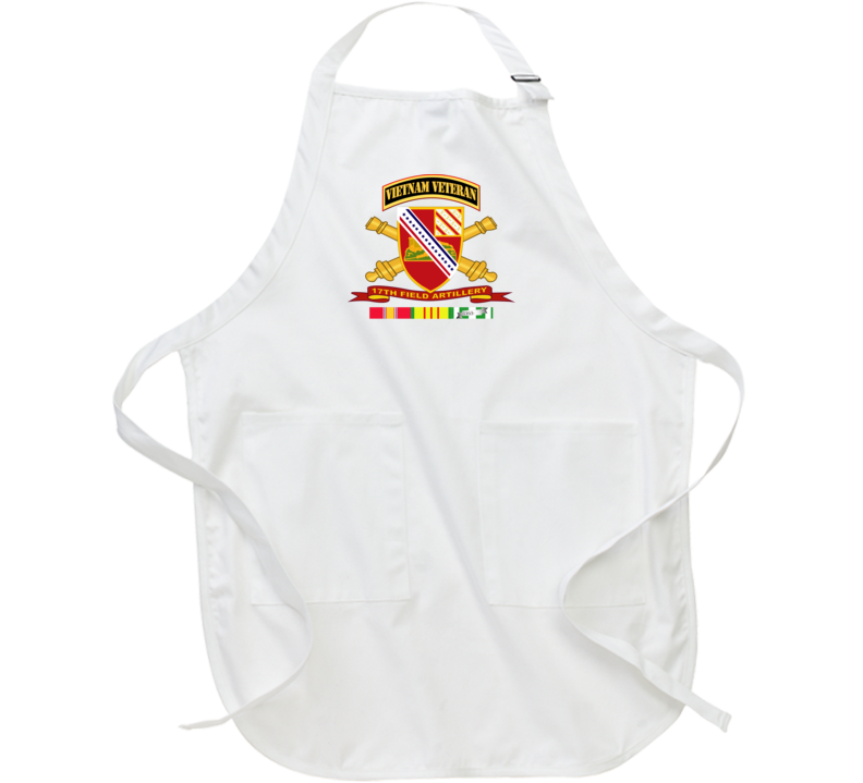 Army - 17th Field Artillery W Br - Ribbon Vn Svc Vet Tab Apron