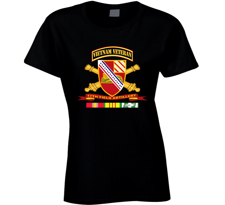 Army - 17th Field Artillery W Br - Ribbon Vn Svc Vet Tab Ladies