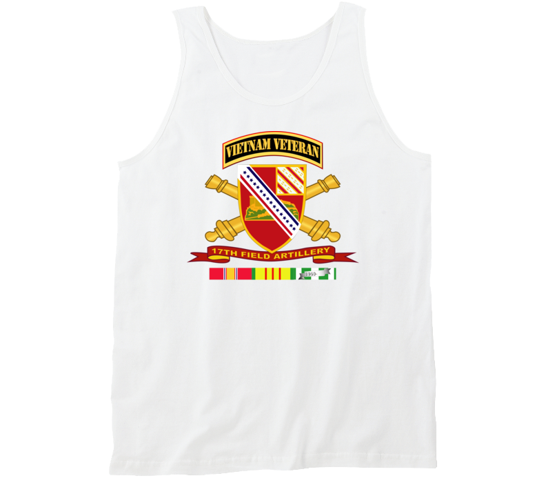 Army - 17th Field Artillery W Br - Ribbon Vn Svc Vet Tab Tanktop