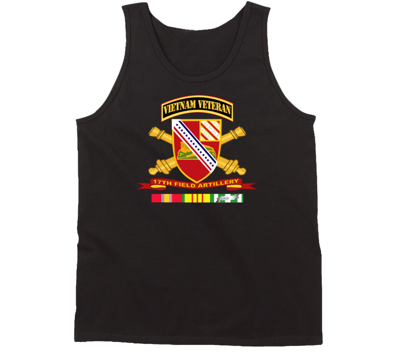 Army - 17th Field Artillery W Br - Ribbon Vn Svc Vet Tab Tanktop