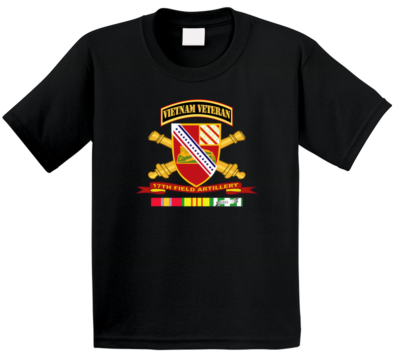 Army - 17th Field Artillery W Br - Ribbon Vn Svc Vet Tab Kids