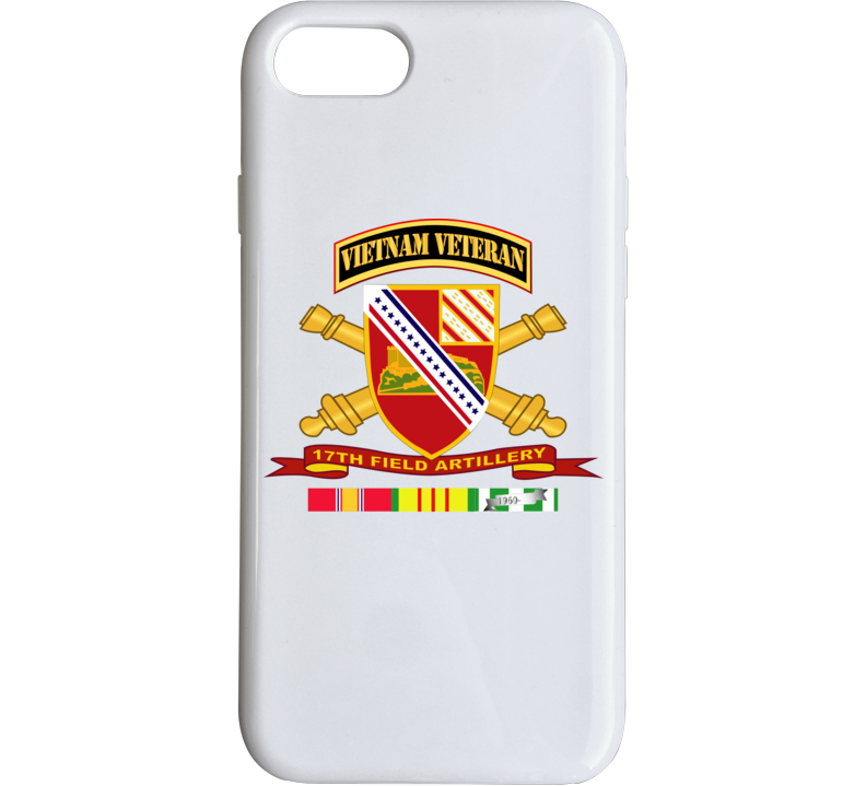 Army - 17th Field Artillery W Br - Ribbon Vn Svc Vet Tab Phone Case