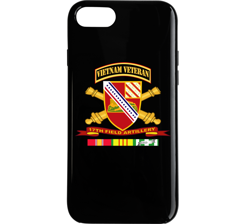 Army - 17th Field Artillery W Br - Ribbon Vn Svc Vet Tab Phone Case