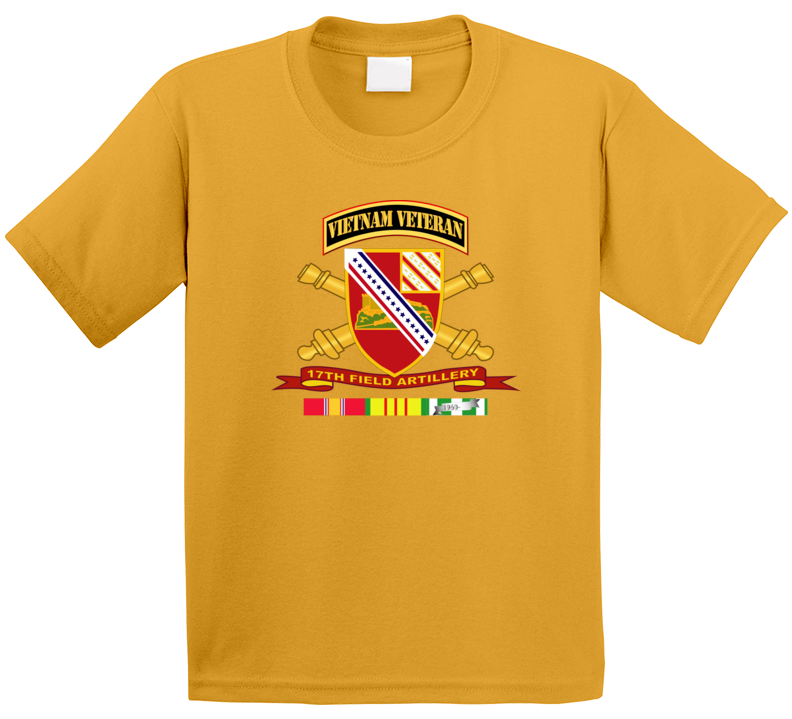 Army - 17th Field Artillery W Br - Ribbon Vn Svc Vet Tab Kids