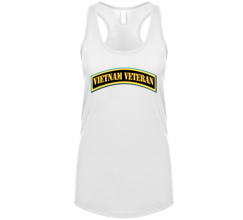 Army - Vietnam Veteran Tab - Gold Ladies Tanktop