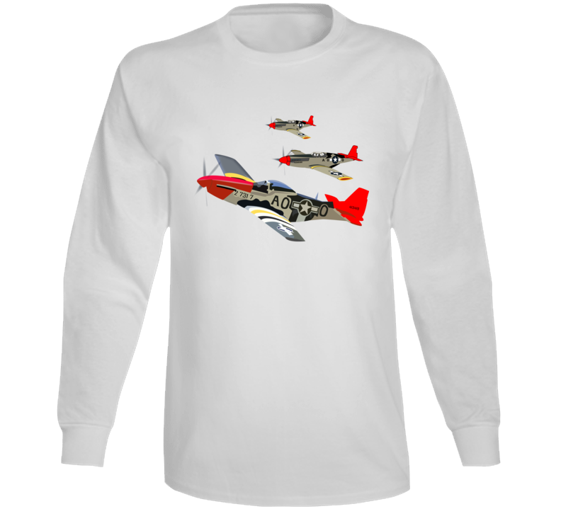 Army - Aac - 332nd Fighter Group - 12th Af - Red Tails Wo Txt Long Sleeve