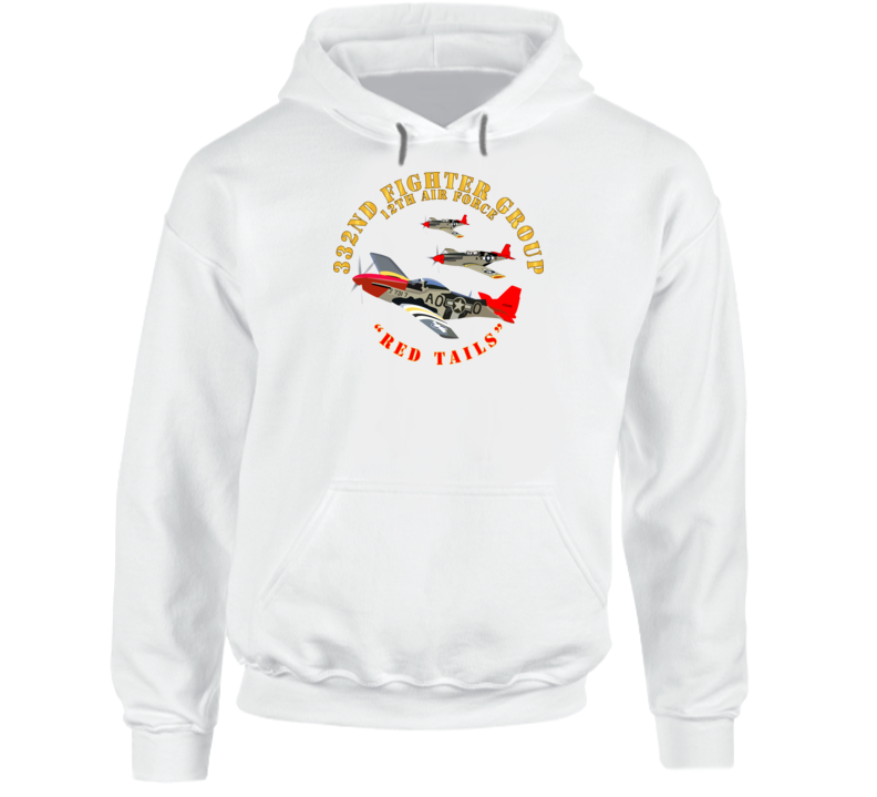Army - Aac - 332nd Fighter Group - 12th Af - Red Tails Hoodie