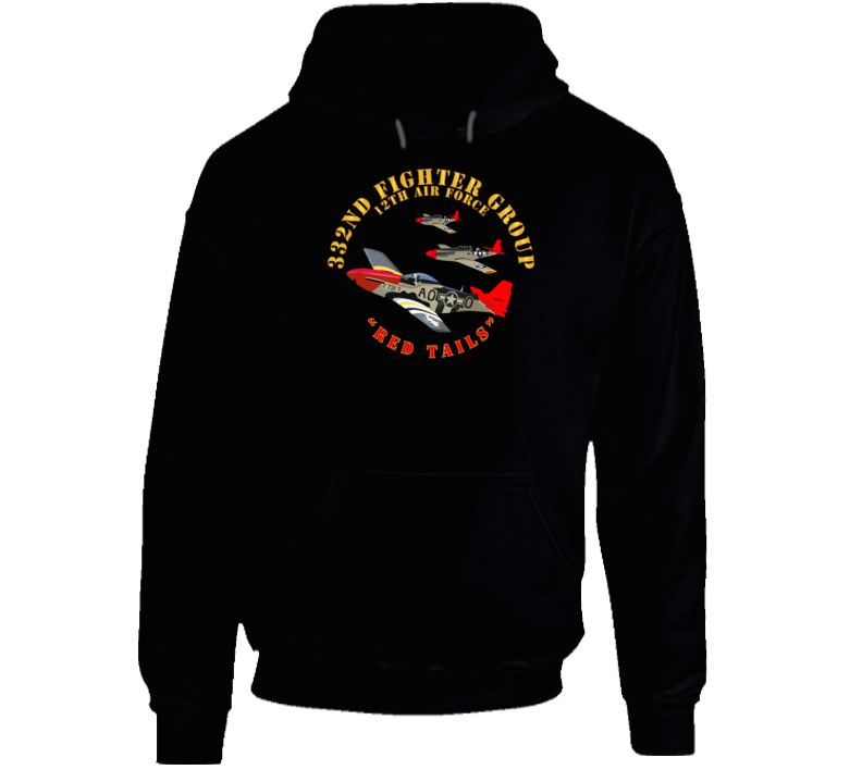 Army - Aac - 332nd Fighter Group - 12th Af - Red Tails Hoodie