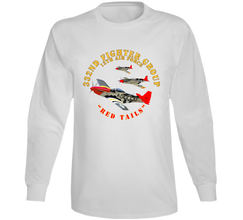 Army - Aac - 332nd Fighter Group - 12th Af - Red Tails Long Sleeve
