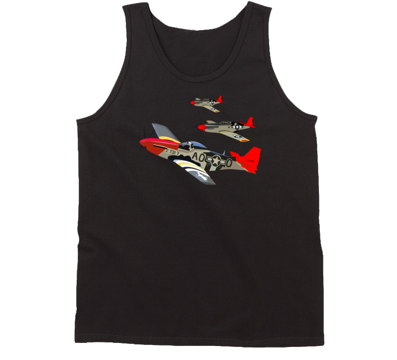 Army - Aac - 332nd Fighter Group - 12th Af - Red Tails Wo Txt Tanktop