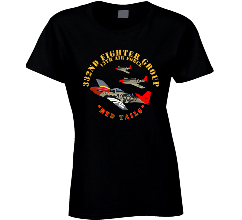 Army - Aac - 332nd Fighter Group - 12th Af - Red Tails T Shirt