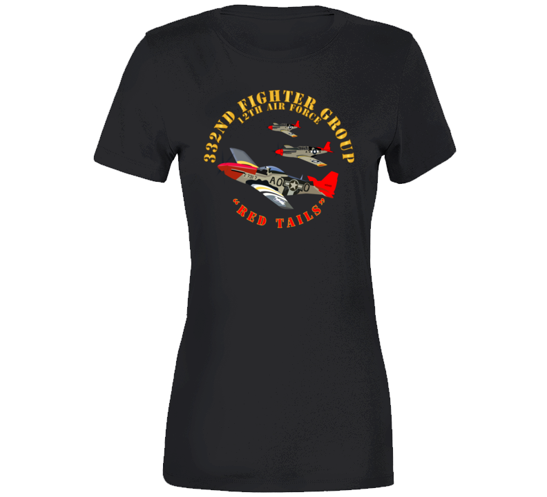 Army - Aac - 332nd Fighter Group - 12th Af - Red Tails T Shirt