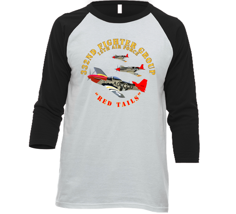 Army - Aac - 332nd Fighter Group - 12th Af - Red Tails T Shirt
