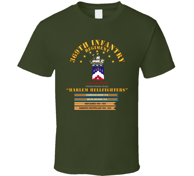 Army - 369th Infantry Regiment - Harlem Hellfighters W Streamers T Shirt