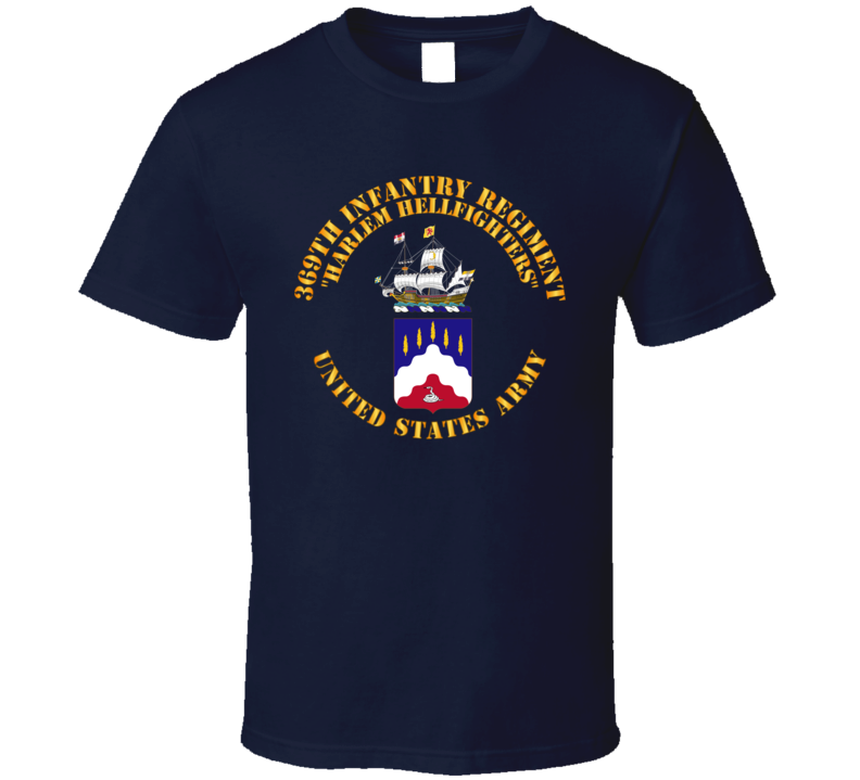 Army - Coa - 369th Infantry Regiment - Harlem Hellfighters Wo Drop Shadow T Shirt
