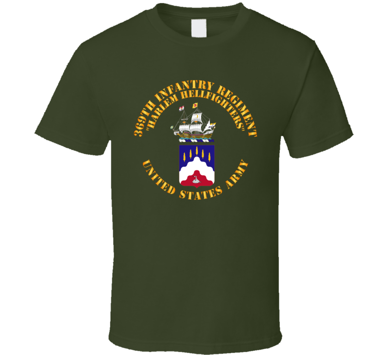 Army - Coa - 369th Infantry Regiment - Harlem Hellfighters Wo Drop Shadow T Shirt