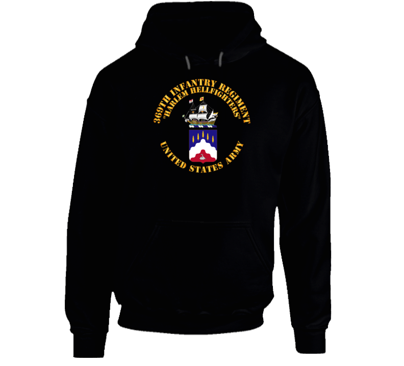 Army - Coa - 369th Infantry Regiment - Harlem Hellfighters Wo Drop Shadow Hoodie